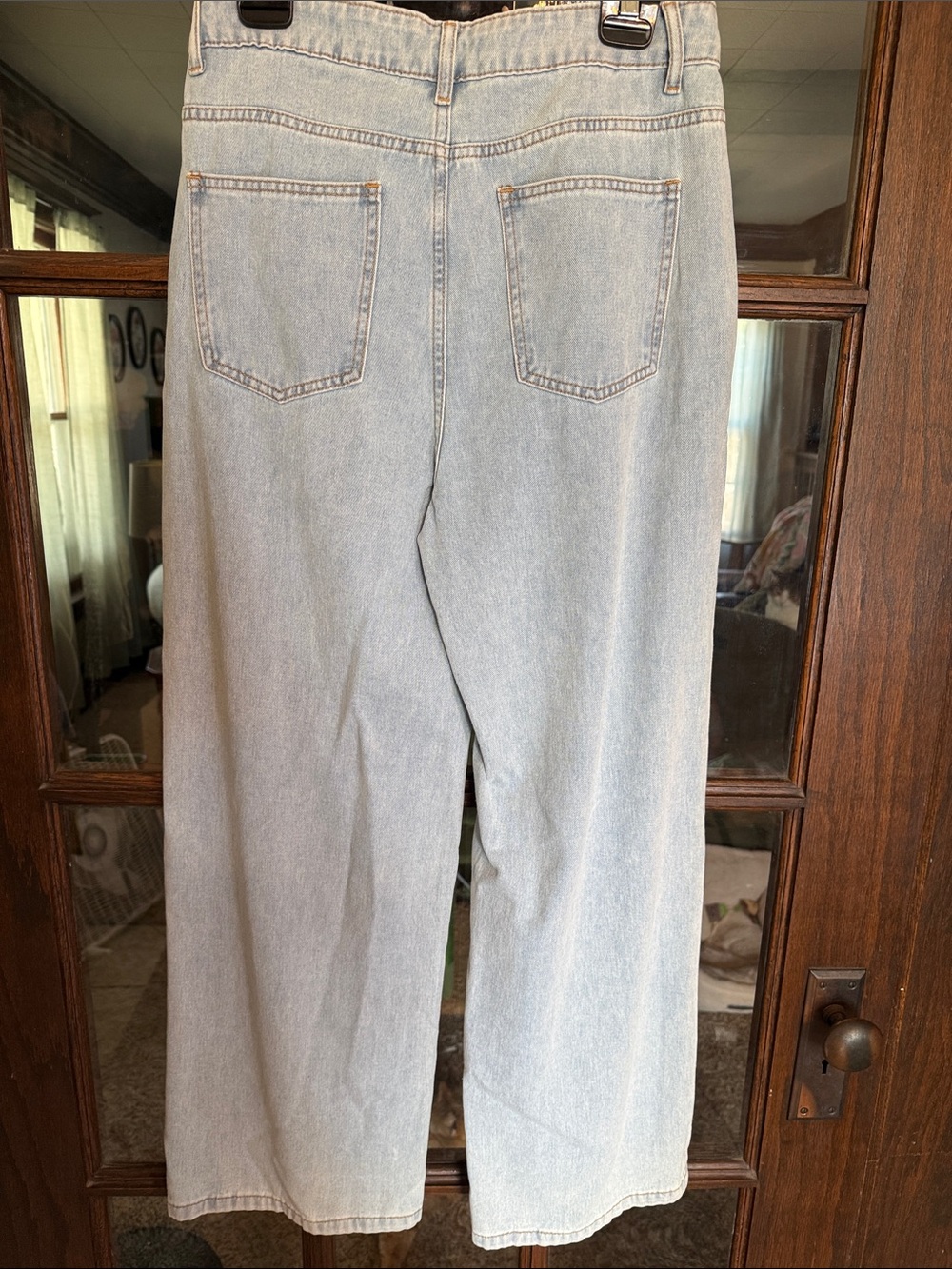 Sincerely Jules Rhinestone Embellished Wide Leg Jeans Light Wash Blue NWT 11/29 - Picture 7 of 7
